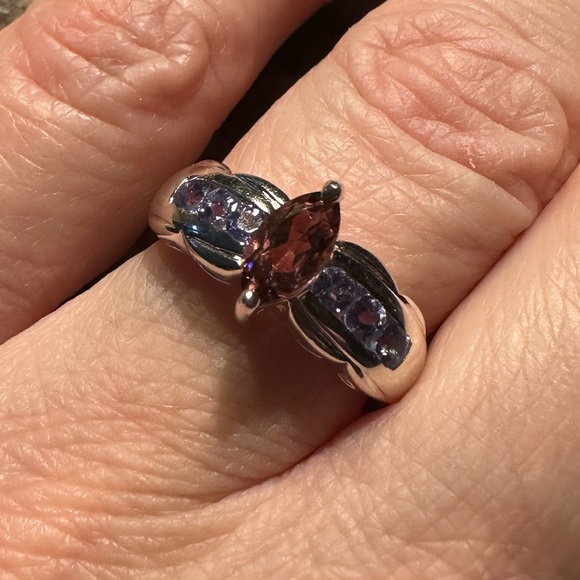 Pink Tourmaline and Amethyst ring - Picture 3 of 9